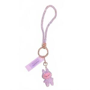 NEW SOPHIA COLLECTION unisex labubu charm rhinestone phone wristlet strap in cle